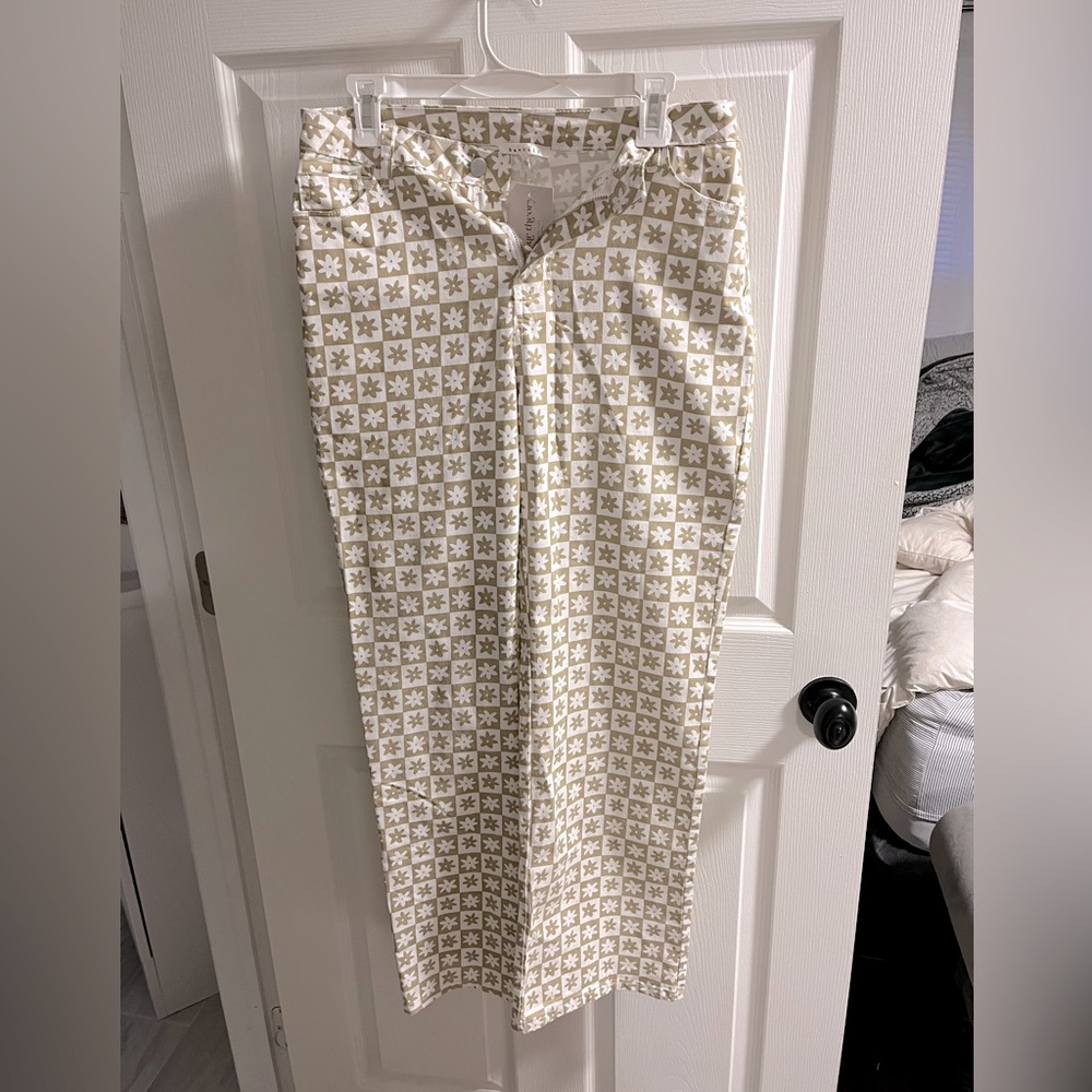 Flower printed pants.